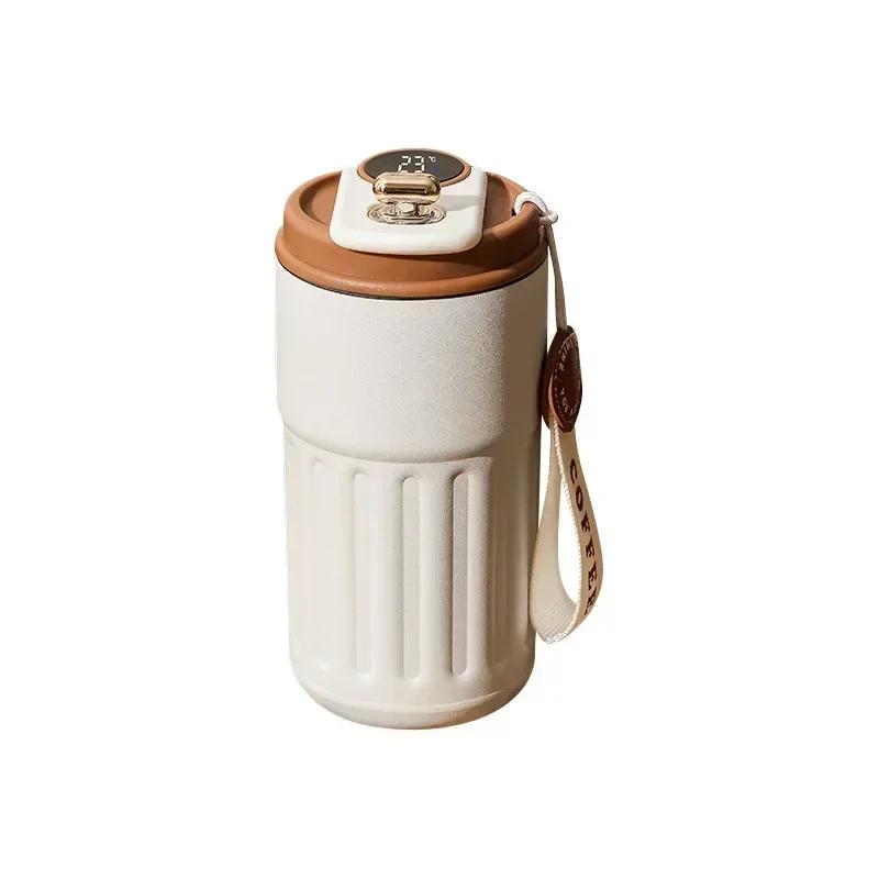 Caneca térmica de aço inoxidável, Garrafa térmica a vácuo, Smart Temperature Display, Copo de café, Portátil comercial, 450ml, 316 - Image 1
