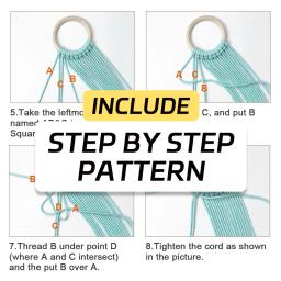 Kit de macramé para iniciante, diy, diy, trabalhos artesanais, uma variedade de cores para escolher, saco oco prático, 1 pc - Image 2