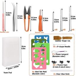 Kit De Feltragem De Lã Com Agulhas E Instrução Para Fabricação De Tecido, Pacote De Material Não Acabado DIY, 20 Cores - Image 5