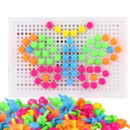 67 pçs kit de unhas cogumelo jogos de quebra-cabeça brinquedos intelectual 3d mosaico imagem puzzle brinquedo crianças brinquedos educativos compostos - Image 1