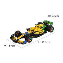 Bburago 1:43 Mclaren 2024 MCL38 F1 Fórmula Carro Die Cast Veículos Modelo Colecionável Brinquedos de Corrida - Image 2