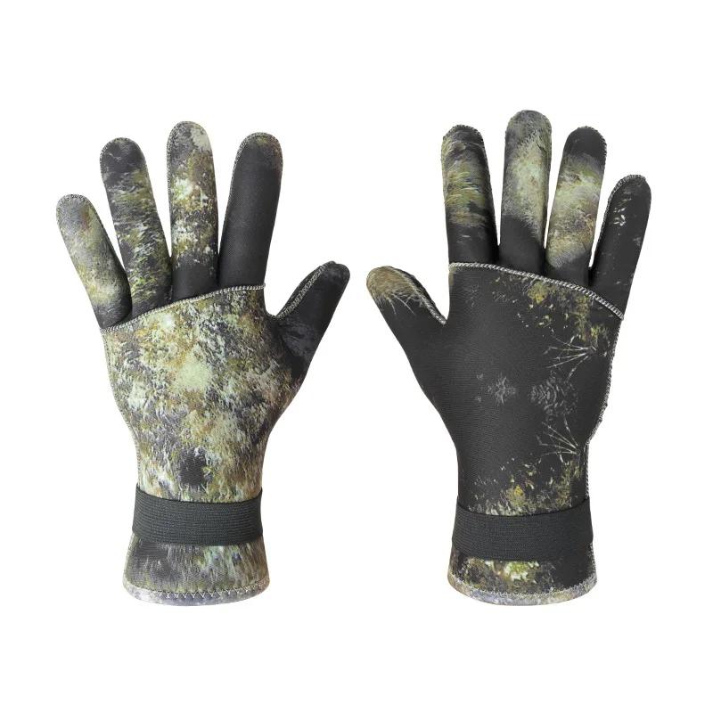 Camouflage Diving Luvas com resistência a arranhões e perfurações, surf, pesca, caça, ciclismo, 3mm - Image 1