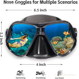 Silicone Espelhado Máscara de Natação com Câmera Mount para GoPro Adulto, Confortável Scuba Diving Goggles Pack, Clear Box - Image 2