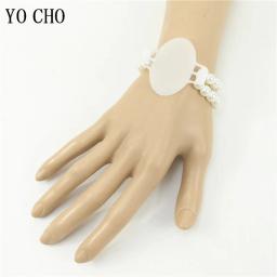 Pulseira Elástica Pérola para a Noiva, Acessórios para Decoração DIY, Handmade Corsage, Pulseira para Festa na Praia, 10 Pcs - Image 3