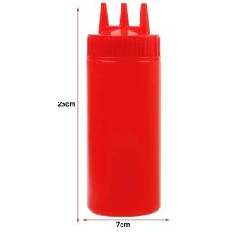 3 pçs 650ml ketchup squeeze garrafa de plástico condimento squeeze squirt garrafas 3 buraco dispensando garrafas para óleo churrasco molhos pintura - Image 6