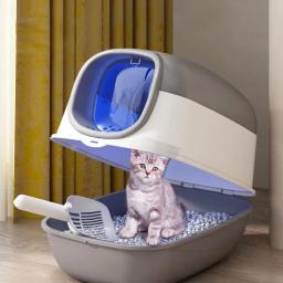Caixa de areia extra grande para gatos, totalmente fechada, anti-respingo, anti-areia, desinfecção ultravioleta, prova de odores, sanita, suprimentos para gatinhos - Image 1