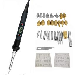 Ferro De Solda Digital Escultura, Ferramenta De Pirografia, Queima De Madeira, Gravação De Solda Pen Set, Temperatura Ajustável, 80W - Image 3
