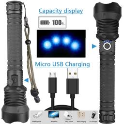 Lanternas LED recarregáveis 90000 lúmens Lanterna à prova d'água com zoom super brilhante com 3 modos poderosos para camping e caminhadas - Image 3