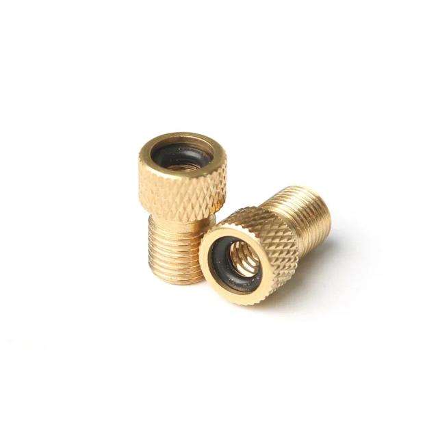 Conector Válvula Presta/Schrader Dourado: Adapte Sua Bomba e Inflador Facilmente! Qualidade Premium!