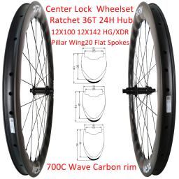 Aro de carbono 700C SL dianteiro 4045mm traseiro 4550mm de profundidade 31mm de largura RCRW bloqueio central cerâmica rolamento hub Wing20 raios rodado - Image 1