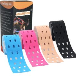 Fita Kinesiology Perfurada Elástica, Fita Atlética para Suporte Muscular, Alívio da Dor de Lesões, Sem Látex, Respirável, 5cm x 5m - Image 1
