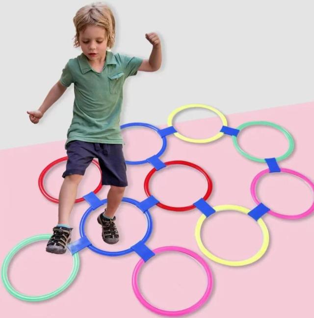 Conjunto de Malha Jumping Ring para Crianças: Diversão ao Ar Livre com Treinamento Físico e Brincadeiras Esportivas para Meninos e Meninas