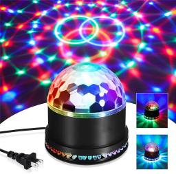 Som ativado girando discoteca bola festa luzes, 3W RGB LED Stage Lights, Luz do projetor do laser para o Natal, Festival do casamento - Image 1