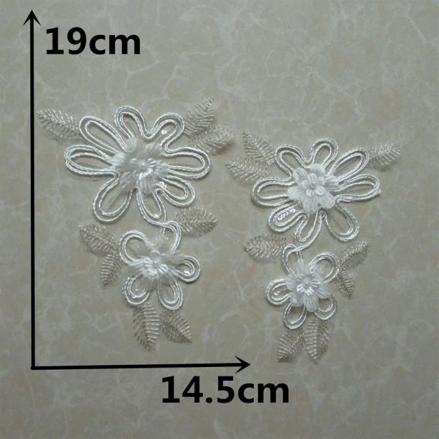 Decoração 3D de Flor com Pérolas e Strass para DIY em Vestuário e Artesanato - Acessórios Preto e Branco