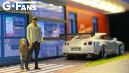 G fãs 1:64 modelos de diorama de carro com luz led miniaturas de estacionamento carro garagem diorama modelo diy nova caixa original - Image 2