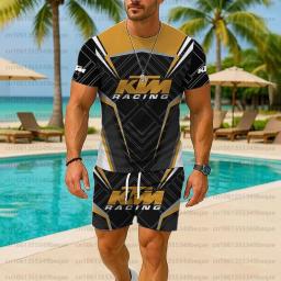 2025 nova camiseta masculina ktm verão leve respirável motocicleta equitação esportes manga curta terno de moda - Image 3
