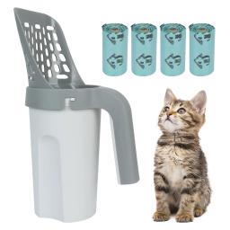 Pet Litter Box Cleaning Tool, Cat Shovel Scoop, Cat Sand Supplies, Portátil com sacos de lixo - Image 1
