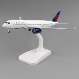 Delta Airlines Airbus A350 Avião com Trem de Pouso Aeronave de 18cm, Brinquedos de Avião para Crianças, Coleção para Crianças, Decoração de Mesa - Image 6