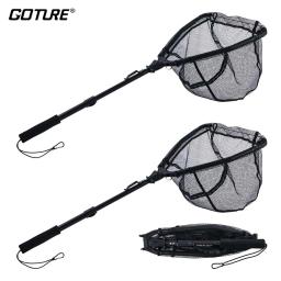 Goture-Liga De Alumínio Rede De Pesca, dobrável Landing Net, pólo retrátil para Carpa, Combater Catching Release, telescópica - Image 1