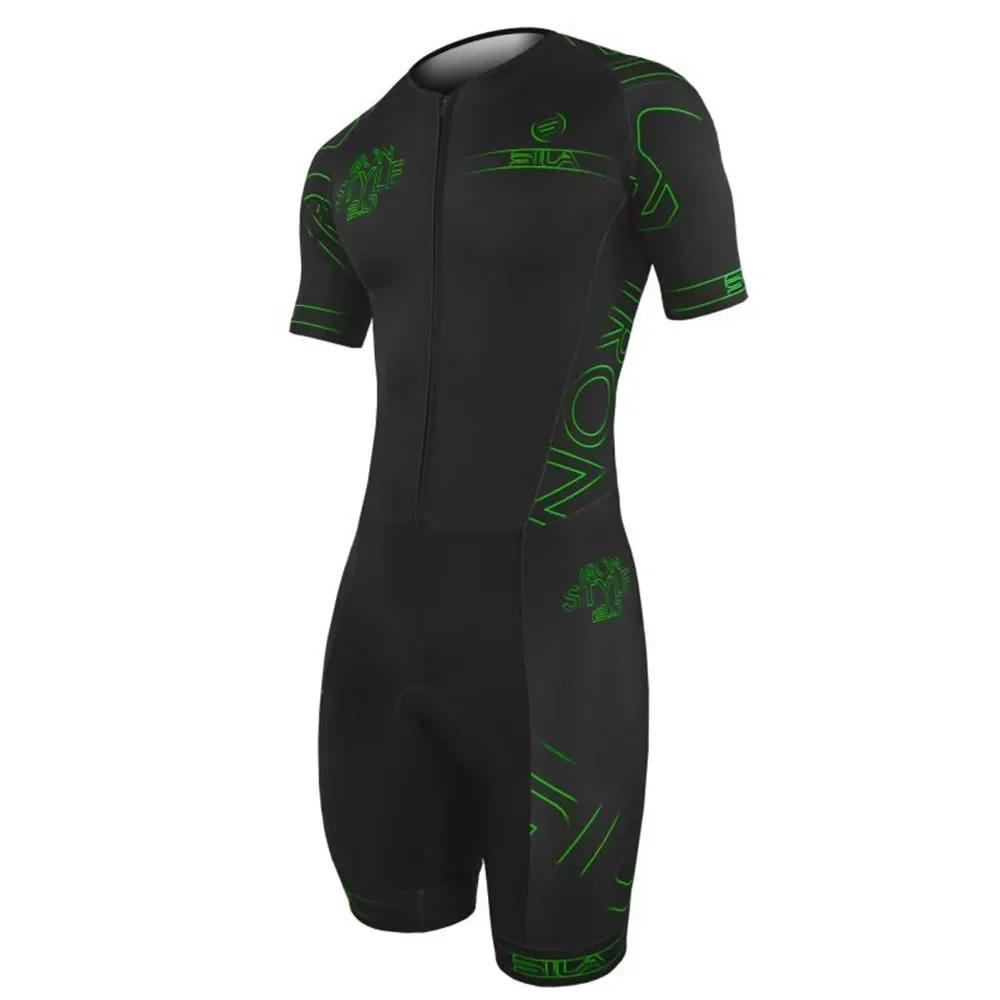 Sila homens tri ternos roupas de corrida atleta profissional triatletas treinamento ou patinação média competição patins tri terno - Image 1