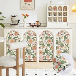 Auto-adesivos florais adesivos de parede, elegante floral Wallpaper, decoração do quarto interior, rosa peônia rosa, impressão aquarela, 17,7 "* 118" - Image 5