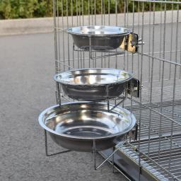 Montado na parede do aço inoxidável tigela do cão, gato água alimento recipiente, suporte de metal fixo, suporte anti-reviravolta, alimentador fixo, 23cm - Image 3