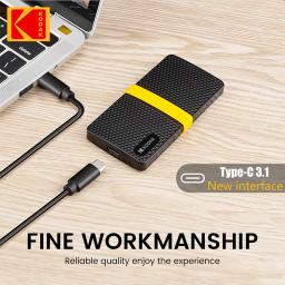 Kodak x200 disco rígido ssd externo hd externo 1tb usb3.1 mini portátil ssd 256b 512gb 1tb para laptops smartphone ps4 pc mac tv - Image 6