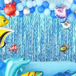 Decoração Cortina De Chuva De Balão, Ondulação De Água Azul, Acessório De Moda De Festa Para Casamento, Aniversário, Evento De Cúpula, Aniversário, 2m X 1m - Image 2