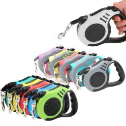 Trela de nylon retrátil automática para cães e gatos, extensão de chumbo durável, caminhada e corrida de cachorros, roleta para cães, 3m, 5m - Image 1
