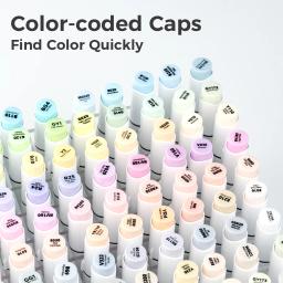 Ohuhu honolulu 96 cores pastel conjunto de canetas marcadoras álcool arte marcadores recarregáveis dicas duplas esboçar desenho mangá material escolar - Image 5