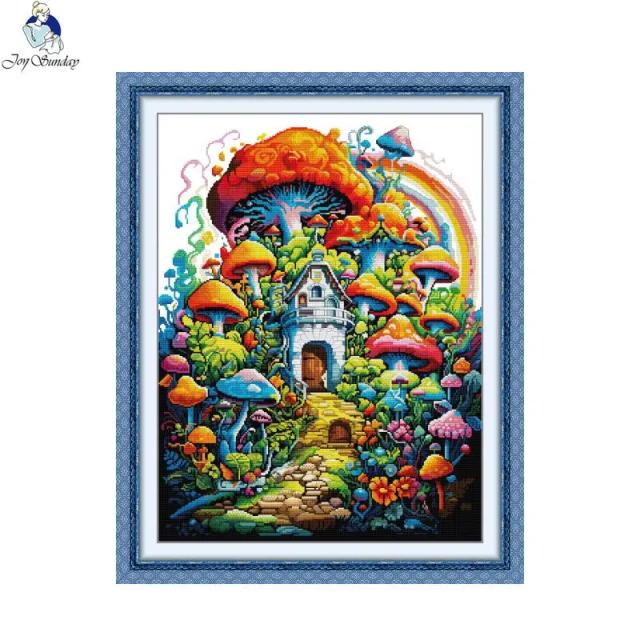 Conjunto Completo Joy para Bordado em Ponto Cruz: Paisagens, Artesanato e Decoração de Parede DIY