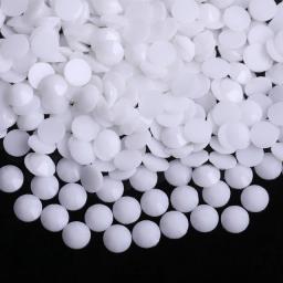 Enfeites de strass de gelatina branca de resina para artesanato, copos, pedras decorativas com parte traseira lisa, pedra preciosa sem correção quente 2 3 4 5 6mm - Image 1