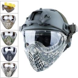 Máscara tática facial completa com 3 lentes, resistente ao impacto, caça, tiro, proteção, airsoft, combate, paintball - Image 1