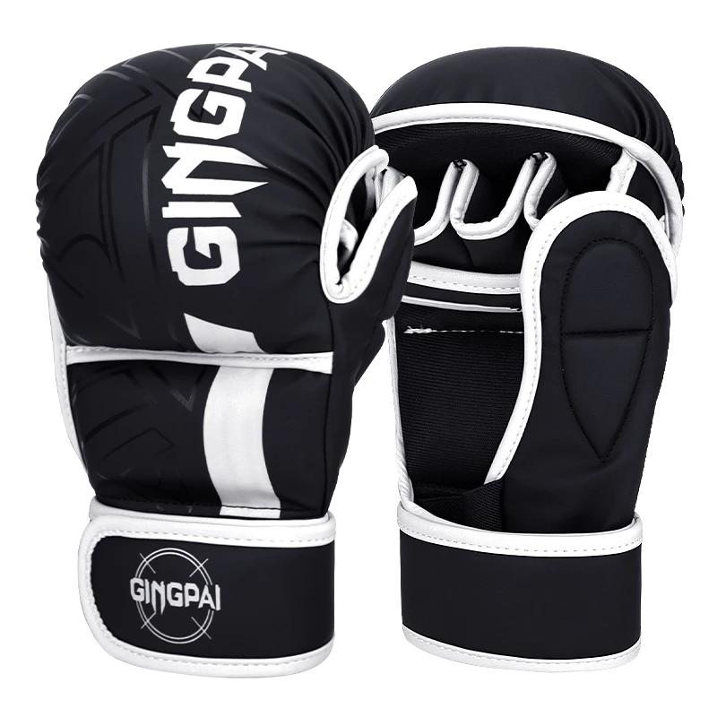 Luvas de boxe profissional MMA para homens e mulheres, metade do dedo Sandbag, equipamento de boxe engrossado, treinamento Muay Thai - Image 1