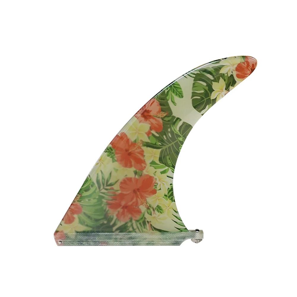 Aletas de longboard 7/8/9.5/10 polegada único aletas para surf quilhas padel acessórios placa sup barbatanas fibra de vidro flor prancha fin - Image 1