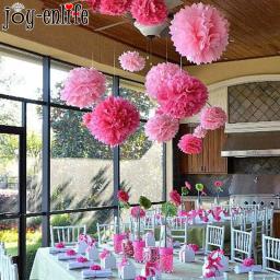 5 pcs 20 centímetros Guirlanda de Flores Pompons De Papel De seda Decoração de Casamento DIY Flores De Papel Bola Decoração da Festa de Aniversário Do Chuveiro de Bebê - Image 6
