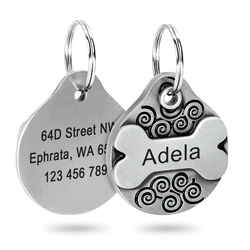 Etiqueta personalizada da identificação do cão etiquetas personalizadas do gato dos cães placa de identificação livre gravado filhote de cachorro gatinho colar pingente anti-lost acessórios do animal de estimação - Image 1