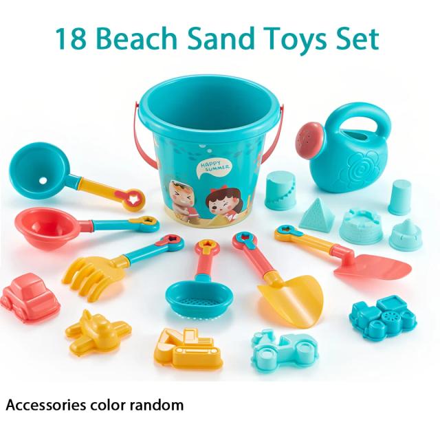 Conjunto de Brinquedos de Areia de Praia 18 Peças Plástico Durável Verão