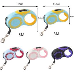 Trela De Cão De Nylon Durável Retrátil Automático, Cat Lead Estendendo, Filhote de Cachorro Andando e Correndo Tração Roleta, Cães Pequenos, 3m, 5m - Image 3