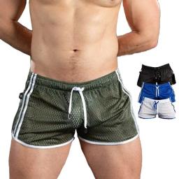 Shorts de tecido de malha respirável de secagem rápida para homens, legal, surf, ginásio, natação, moda praia, treino, fitness, ao ar livre, exercício - Image 1
