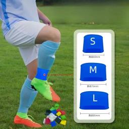 1 par de caneleiras de futebol, tiras de silicone, suporte prático para caneleiras, bandas para futebol, corrida, ciclismo, esportes - Image 1