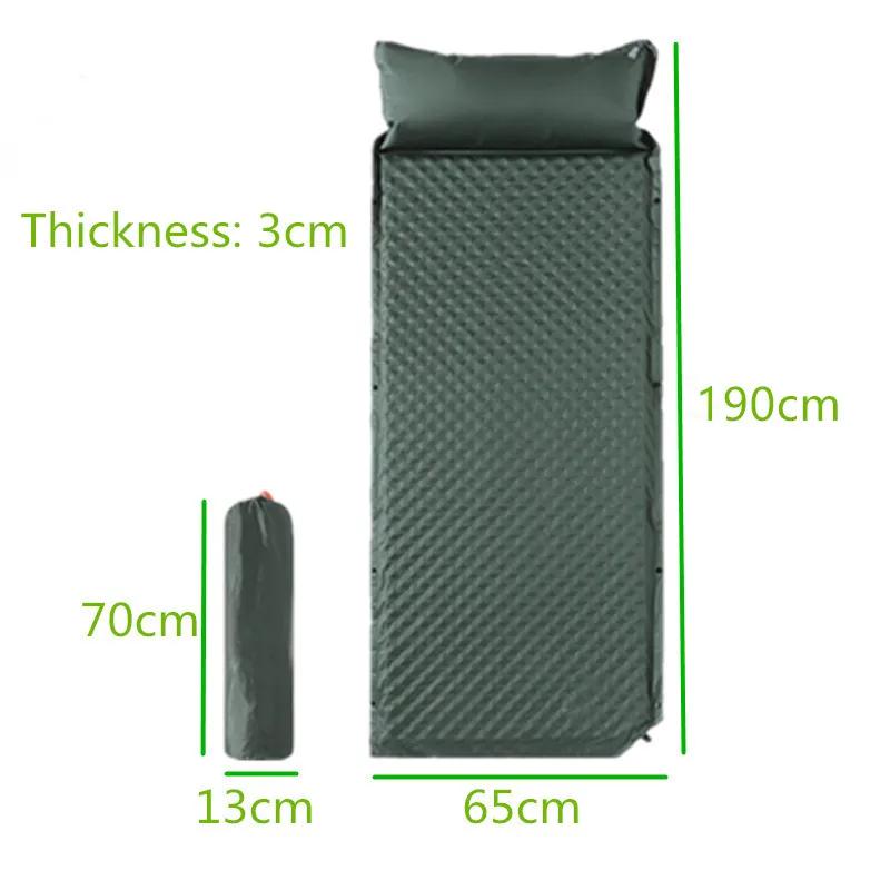 Auto-Inflável Colchão automático, 2 ou 1 Pessoas, Almofada de Almofada Grossa, Mat Barraca de Acampamento, Cama Confortável, Almoço Resto Tour, 3 cm, 5cm - Image 1