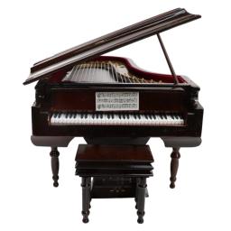 Miniatura Grand Piano Model Kit, Instrumento Musical com Cadeira, Decoração para Casa e Escritório - Image 5