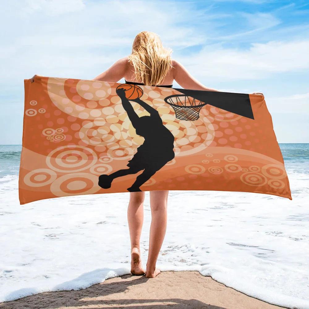 Esportes basquete toalha de praia microfibra secagem rápida suprimentos do banheiro natação ginásio acampamento decoração para casa toalhas para namorados presentes - Image 1