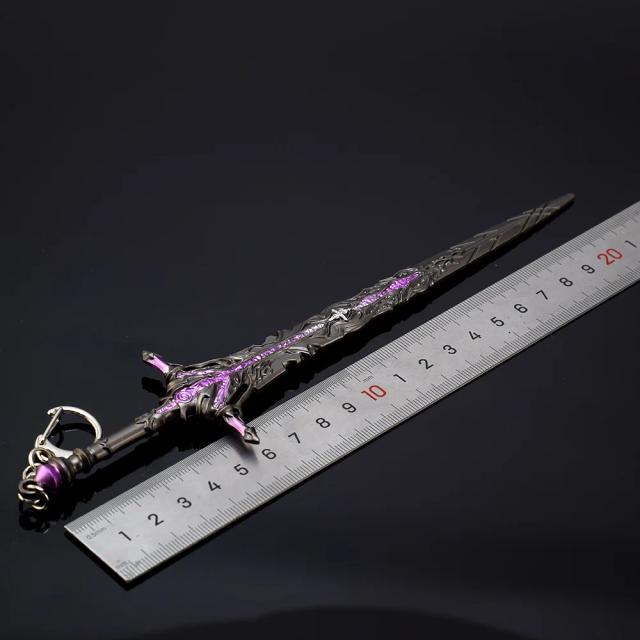 Katana Omega Metal Modelo Chaveiro - Réplica de Espada de Fantasia, Periférico de Jogo, Perfeito para Cosplay e Decoração com 21 cm de Aço Real