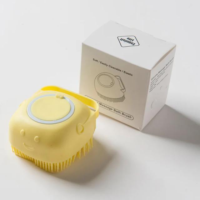 Shampoo e Escova para Cães e Gatos - Massageador de Borracha SilICona Suave para Banho de Pelos Curtos - 80ml