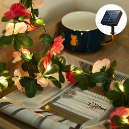 Luzes de led solares à prova waterproof, lâmpada de folha de bordo com 50 leds, fairy, para decoração de jardim, natal ao ar livre, 10m, 100 ou 5m - Image 4