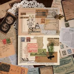 50 pcs Retro colorido artístico Material papel para Scrapbooking DIY colagem decorativa Journaling - Image 3