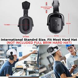 Capacete da segurança dos earmuffs de bluetooth da construção com viseira para o protetor da orelha do coordenador tampão do trabalho da proteção auditiva chapéu duro do abs - Image 5
