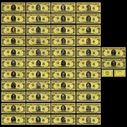 US Presidentes Notas de Ouro, Um Milhão de Dólares, O Olho de Deus, Notas de Dinheiro, Colecionáveis, Conjunto Completo, Lembrança de Cartão, 46Pcs - Image 1